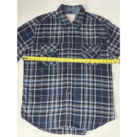 VTG Weatherproof Plaid Flannel Shirt Men’s Sz L Grunge Utility Vibes Rave - Picture 4 of 10